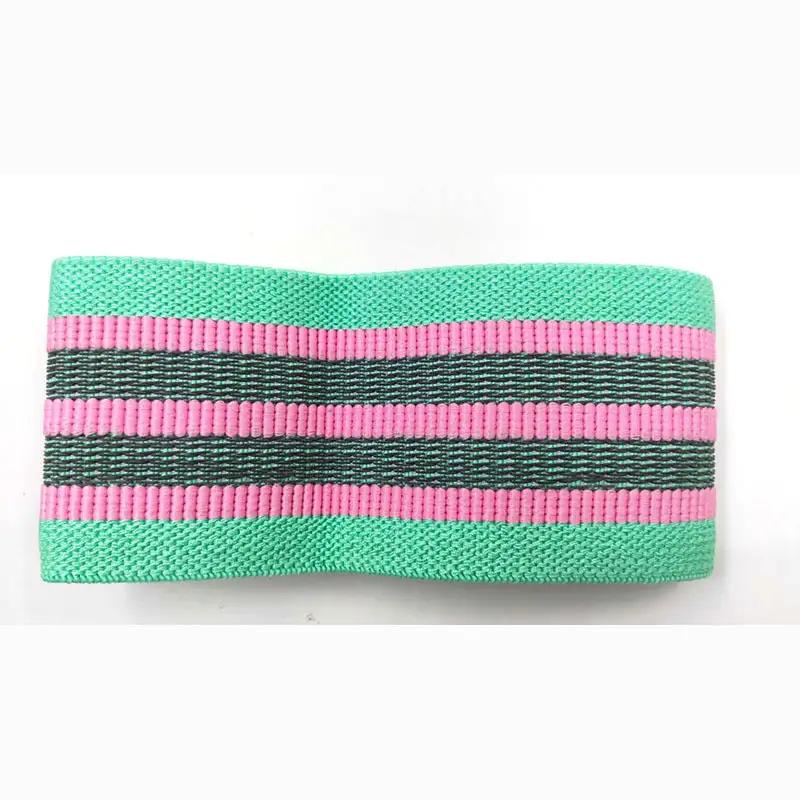 Yoga fitness lift up beautiful buttocks elastic band in green and pink with strong durability.