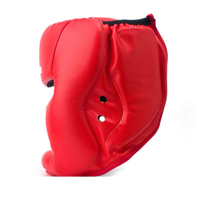 WILKYs0Taekwondo fighting headgear helmet
 Body material: PU
 
 Specifications: One size
 
 Applicable people: adults
 
 Applicable sports: boxing
 
 Applicable scene: Martial arts defense
 
 Color: red, bl