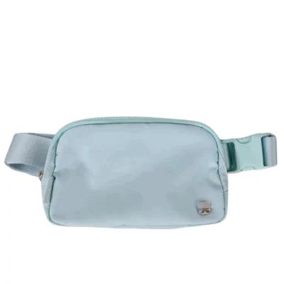 Crossbody backpack in light green, nylon material, waterproof, wear-resistant, for yoga and fitness sports.