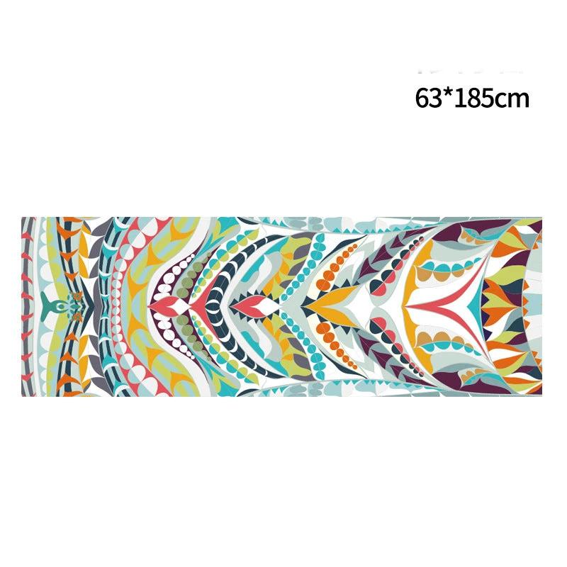 Colorful anti-slip yoga mat, superfine fiber material, size 63x185cm.