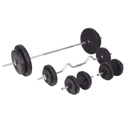 vidaXL Barbell and Dumbbell Set 198.4 lb-0