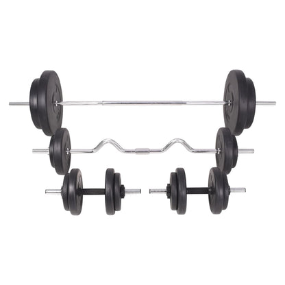 vidaXL Barbell and Dumbbell Set 198.4 lb-1