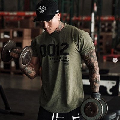 Sports Men's Short Sleeve T-shirt Muscle Fitness Clothes Training Basketball