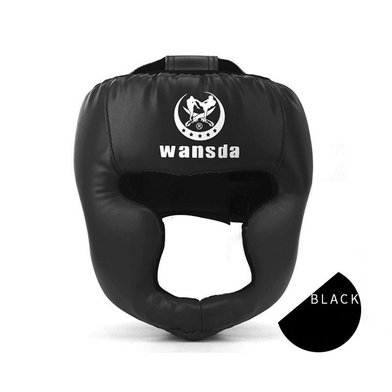 WILKYs0Taekwondo fighting headgear helmet
 Body material: PU
 
 Specifications: One size
 
 Applicable people: adults
 
 Applicable sports: boxing
 
 Applicable scene: Martial arts defense
 
 Color: red, bl