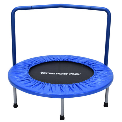 WILKYsTrampolineHousehold Children's Indoor And Outdoor Trampoline
 Product information:
 
 Size: Diameter 91cm
 
 Armrest: Type I armrest, non-adjustable, height 760mm
 
 Material: PVC
 
 Applicable people: general
 
 Color: 6212-