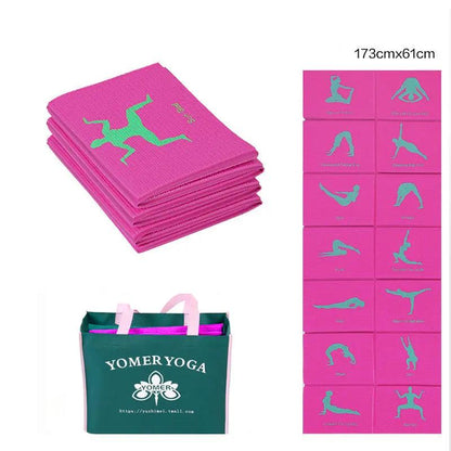 WILKYs0Foldable and portable yoga mat
 Material: PVC
 
 Patterns: geometric patterns
 
 Features: foldable and portable
 
 Category: Yoga Mat
 
 Function: antiskid ultra thin small mini thickening
 
 Ap