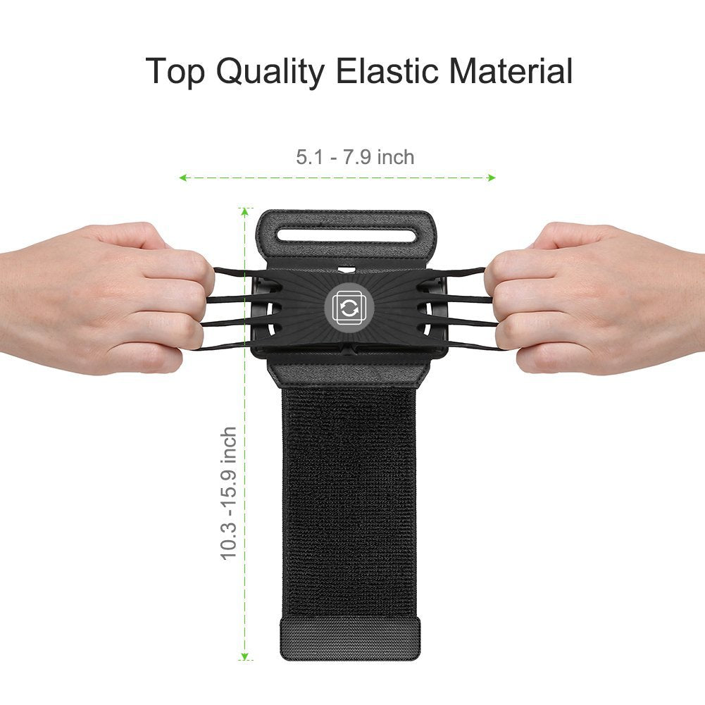 WILKYs0Detachable Mobile Phone Holder 360-degree Rotating Movement Arm Strap
 Overview: 
 
 1) Removable phone holder
 
 2) 360 degrees rotatable
 
 3) Elastic straps are suitable for different size arms
 
 4) Widen the armband for more comf