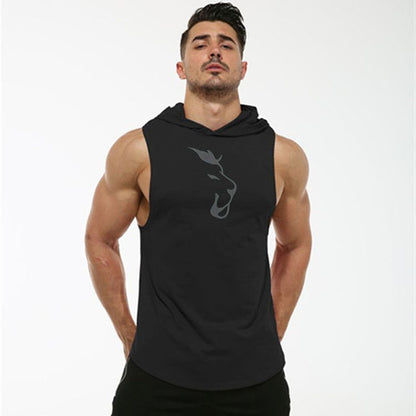 WILKYsHooded Sleeveless Vest Men's Fitness