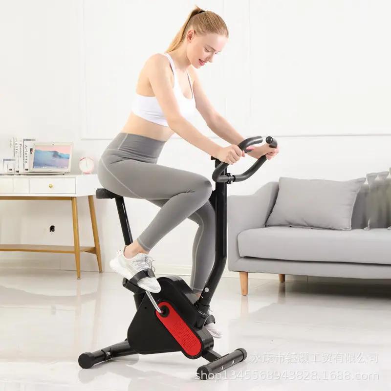 Exercise bike with durable webbing in home setting, enhancing workout stability and comfort.