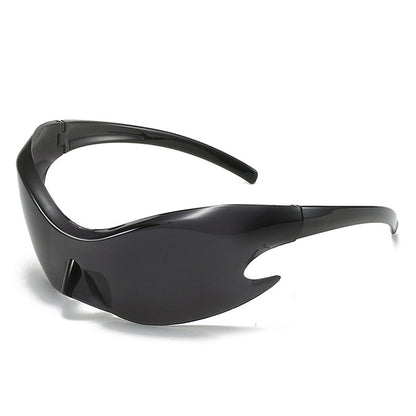 Whiestan - Futuristic Mirrored Sleek Wrap Around Sports Sunglasses-2