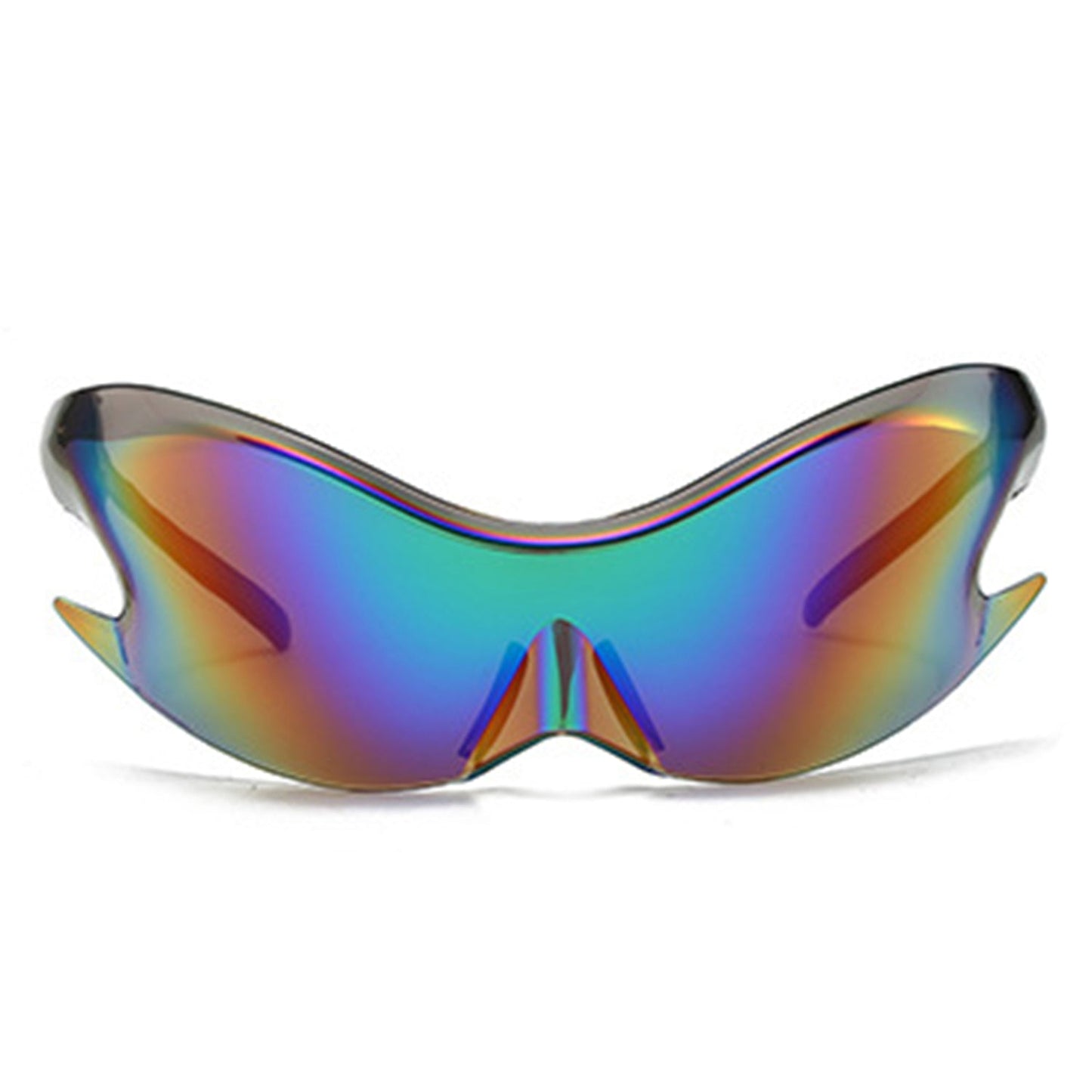 Whiestan - Futuristic Mirrored Sleek Wrap Around Sports Sunglasses-1