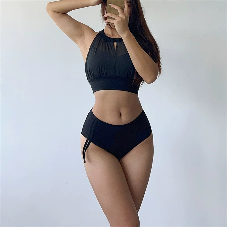 Mesh Sexy Dance Slightly Pleated Vest Bra Yoga