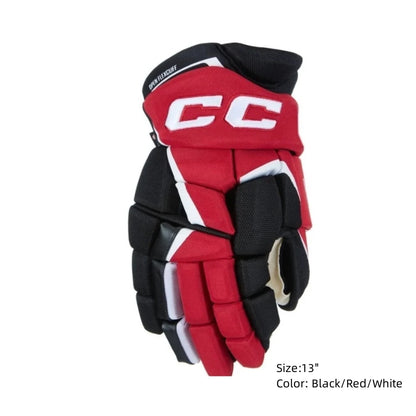 FT6 PRO Glove For Hockey Sticks Player Size 13 14" Senior Black Red Outdoor Rollor Hockey Training Gloves