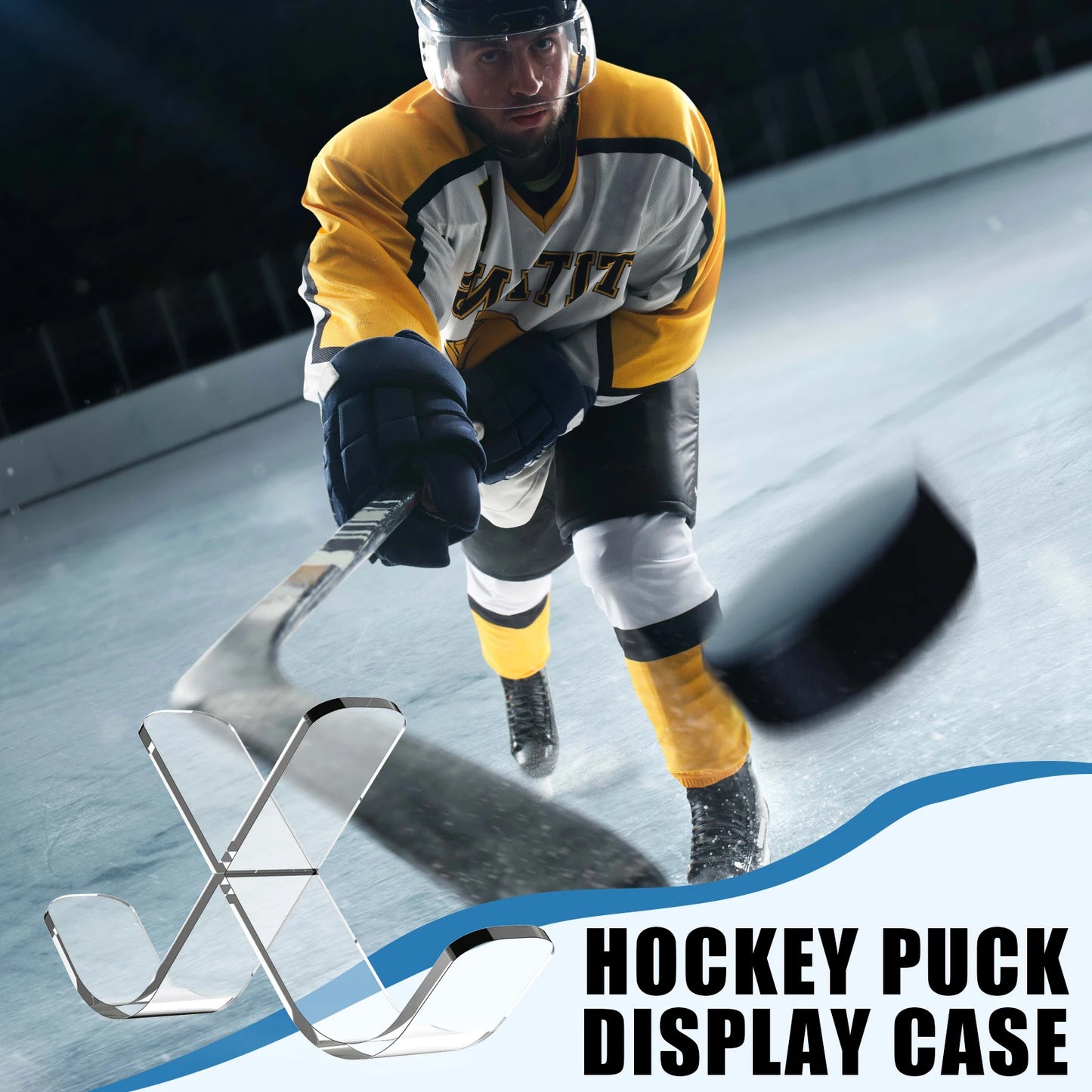 Clear Hockey Puck Display Case Acrylic Hockey Puck Display Stand Sports for 3 Pucks Hockey Puck Holder Storage Decoration Gift