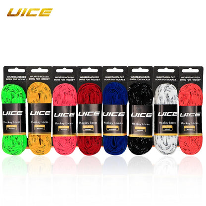 Ice Hockey Skate Laces 84 96 108 120inch Dual Layer Braid Reinforced Waxed Tip Design Hockey Skate Shoe Lacer Hockey Accessories