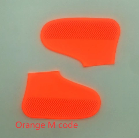 Orange silicone rain boots for women, slip-resistant and easy to carry.