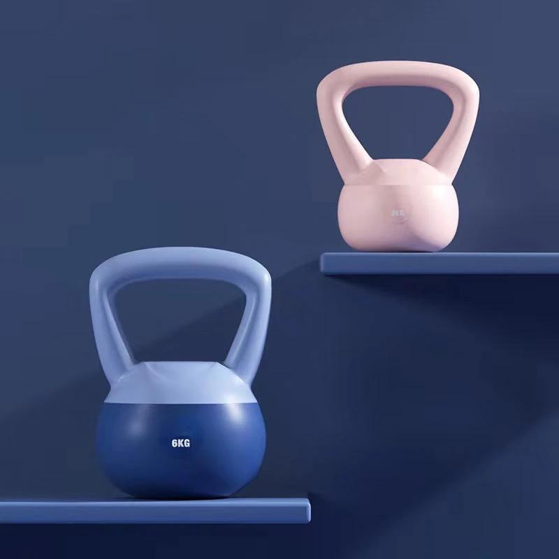 Purple and pink Women's Fitness Home Kettlebell, 6KG, for versatile exercises targeting multiple muscle groups.