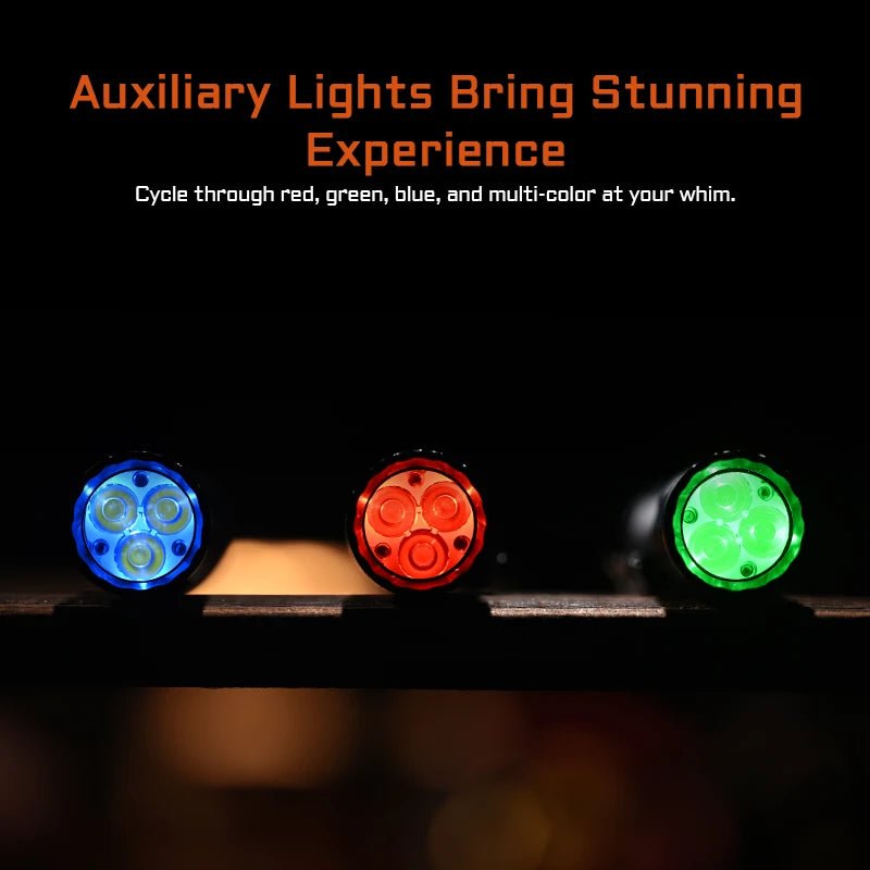 ACEBEAM EC20 new released Led flashlight EDC LUXEON HL4X Leds 2800 lumens 340 meters 18650 battery multi - color auxiliary lights - WILKYs