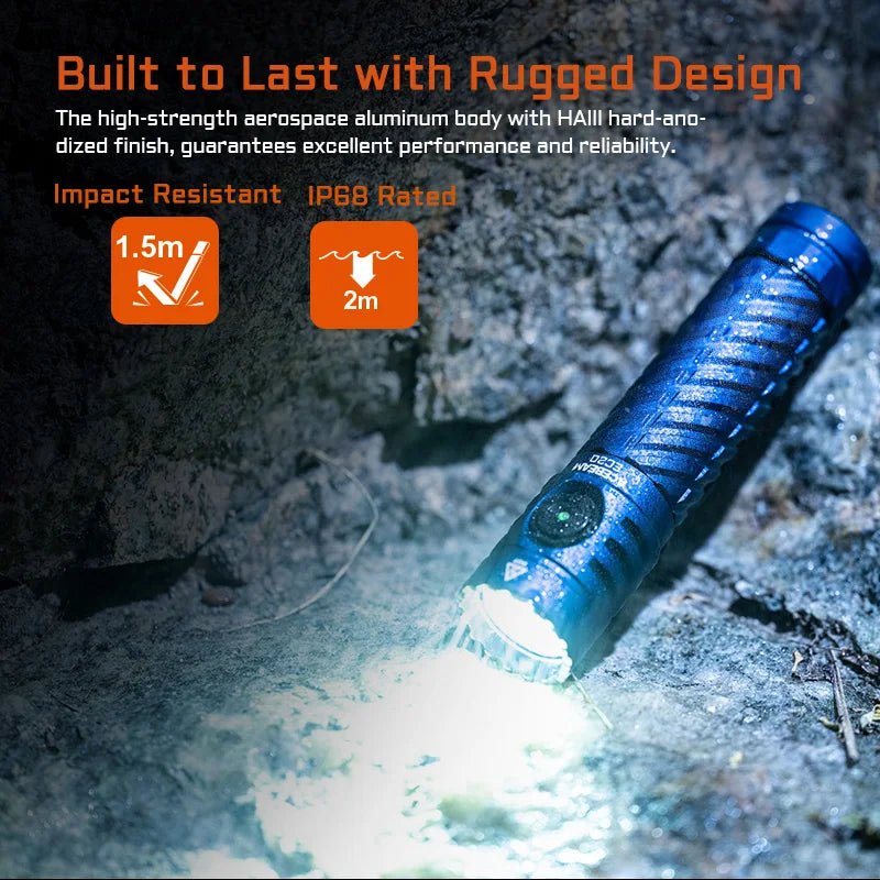 ACEBEAM EC20 new released Led flashlight EDC LUXEON HL4X Leds 2800 lumens 340 meters 18650 battery multi - color auxiliary lights - WILKYs