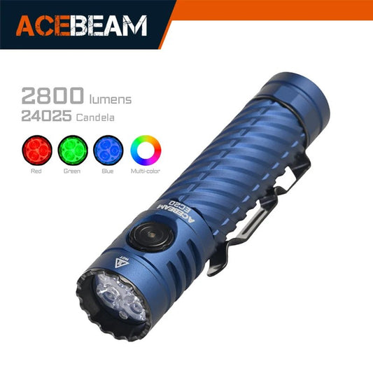 ACEBEAM EC20 new released Led flashlight EDC LUXEON HL4X Leds 2800 lumens 340 meters 18650 battery multi - color auxiliary lights - WILKYs