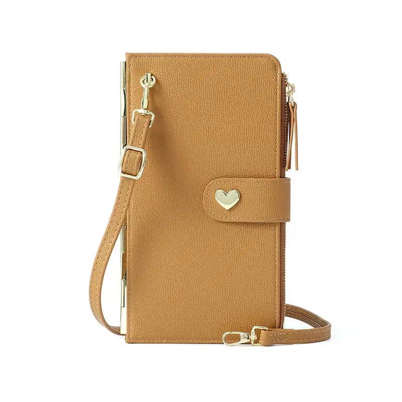 WILKYs4Mobile Phone Bags With Transparent Touch Screen Love Buckle Long Walle
 Product information:
 


 Material:pu
 
 Opening:zipper
 
 Bag shape: vertical square type
 
 Applicable gender: female
 
 Popular elements: woven, straw, plaid, d