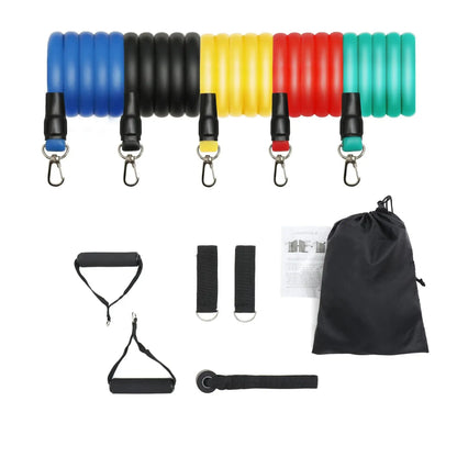 WILKYsFitness equipmentHome Fitness Equipment Tpe Latex 11 Piece Set TensionerThis 11-piece set of Tpe Latex home fitness equipment offers a versatile and effective workout option. With its durable material and multiple tension levels, it allo