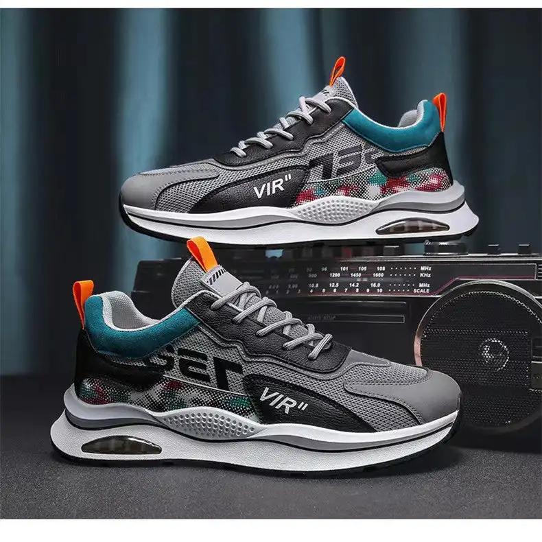 Air Cushion Mesh Sneakers Personalized Fashion Lace Up Sports Shoes Men Casual Versatile Breathable Walking Running Shoes - WILKYs