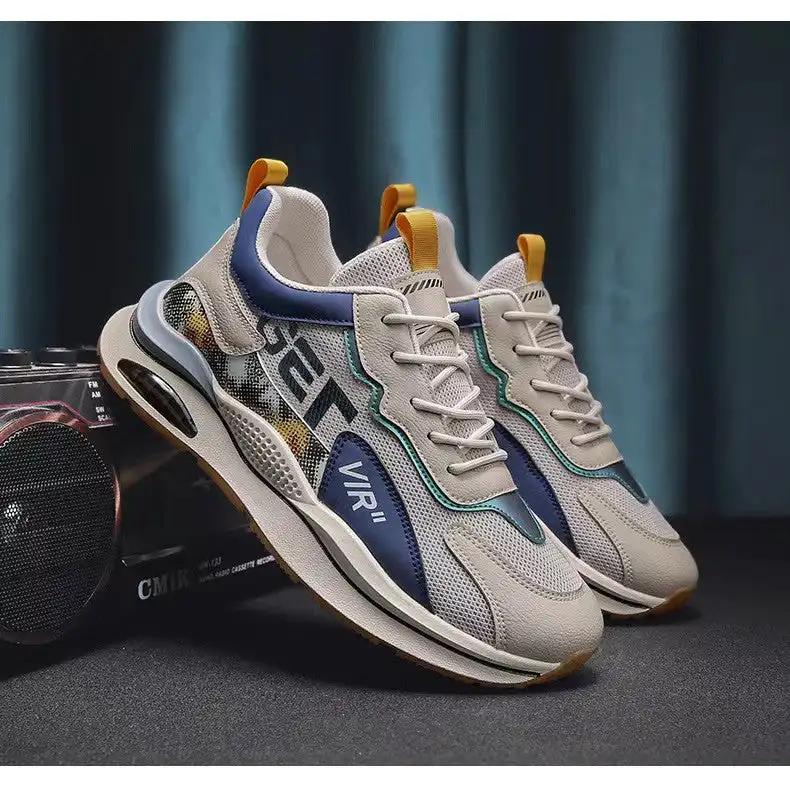 Air Cushion Mesh Sneakers Personalized Fashion Lace Up Sports Shoes Men Casual Versatile Breathable Walking Running Shoes - WILKYs