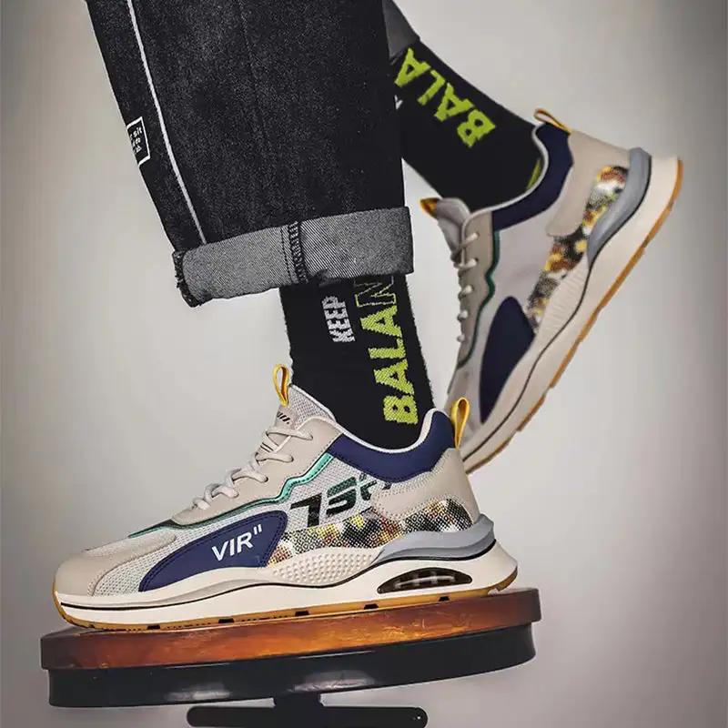 Air Cushion Mesh Sneakers Personalized Fashion Lace Up Sports Shoes Men Casual Versatile Breathable Walking Running Shoes - WILKYs