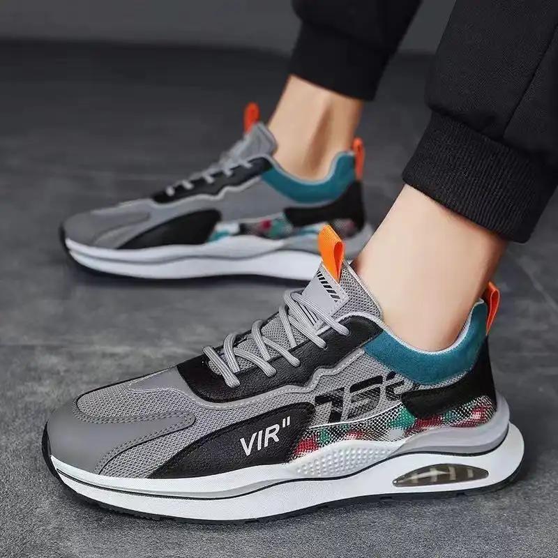 Air Cushion Mesh Sneakers Personalized Fashion Lace Up Sports Shoes Men Casual Versatile Breathable Walking Running Shoes - WILKYs