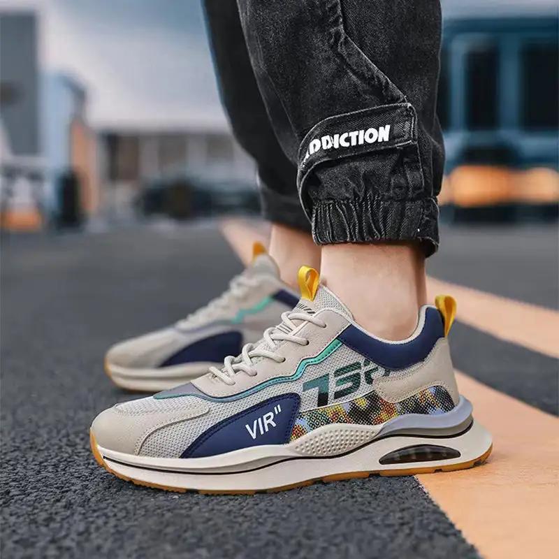 Air Cushion Mesh Sneakers Personalized Fashion Lace Up Sports Shoes Men Casual Versatile Breathable Walking Running Shoes - WILKYs