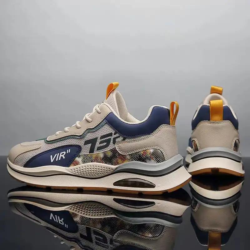 Air Cushion Mesh Sneakers Personalized Fashion Lace Up Sports Shoes Men Casual Versatile Breathable Walking Running Shoes - WILKYs