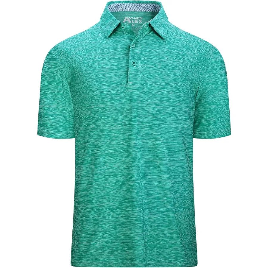 Alex Vando Mens Golf Shirt Moisture Wicking QuickDry Short Sleeve Casual Polo Shirts for Men - WILKYs