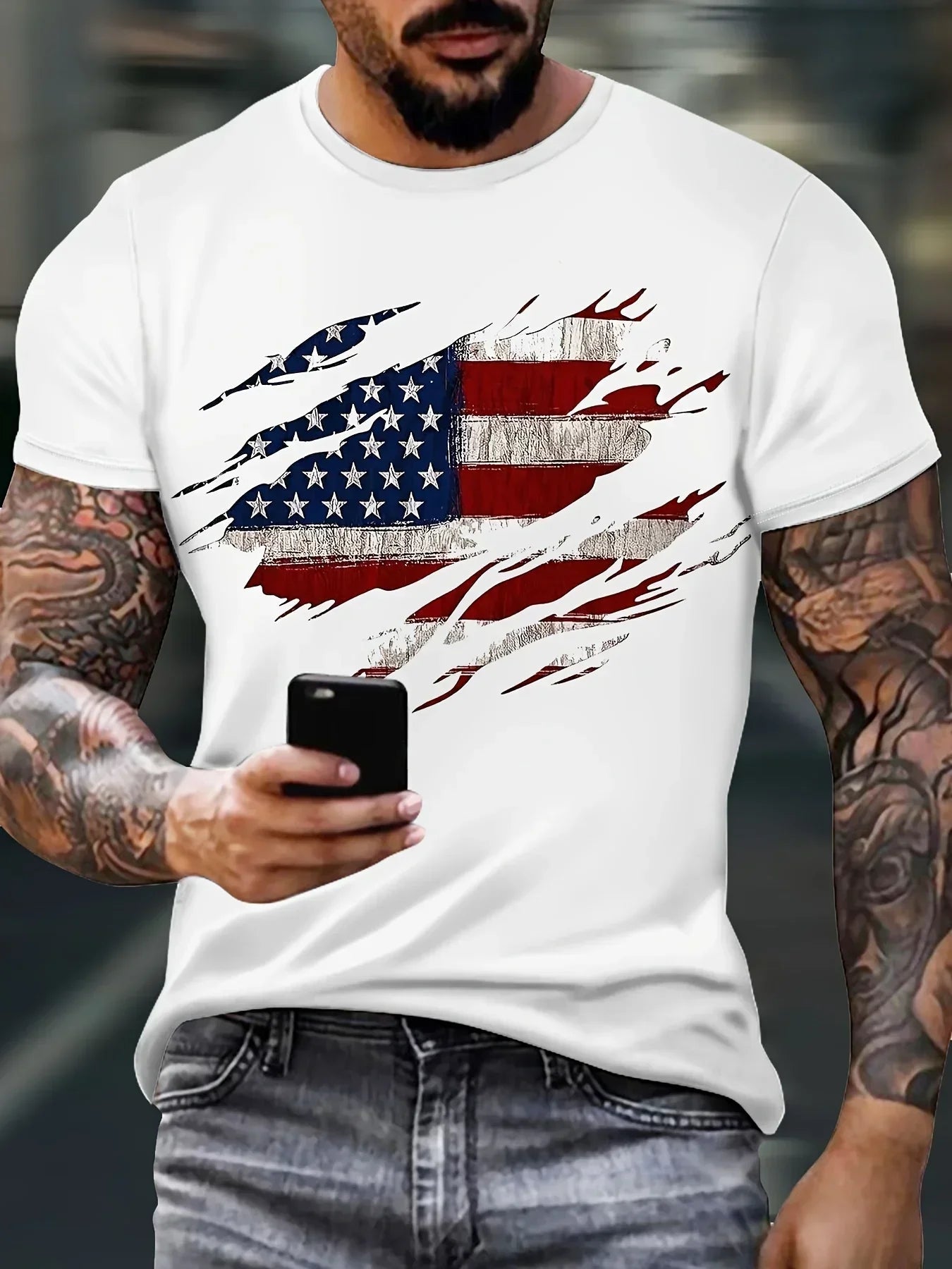 American Flag T-Shirt, Breathable And Quick - Drying Shipped from The USA - WILKYs