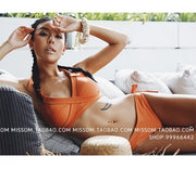 @ Om New Sexy Separates Orange Small Chest Push up Bikini Swimsuit Women's Seaside Vacation Sports Swimsuit - WILKYs