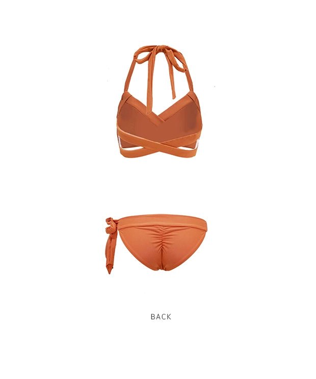 @ Om New Sexy Separates Orange Small Chest Push up Bikini Swimsuit Women's Seaside Vacation Sports Swimsuit - WILKYs