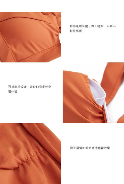 @ Om New Sexy Separates Orange Small Chest Push up Bikini Swimsuit Women's Seaside Vacation Sports Swimsuit - WILKYs