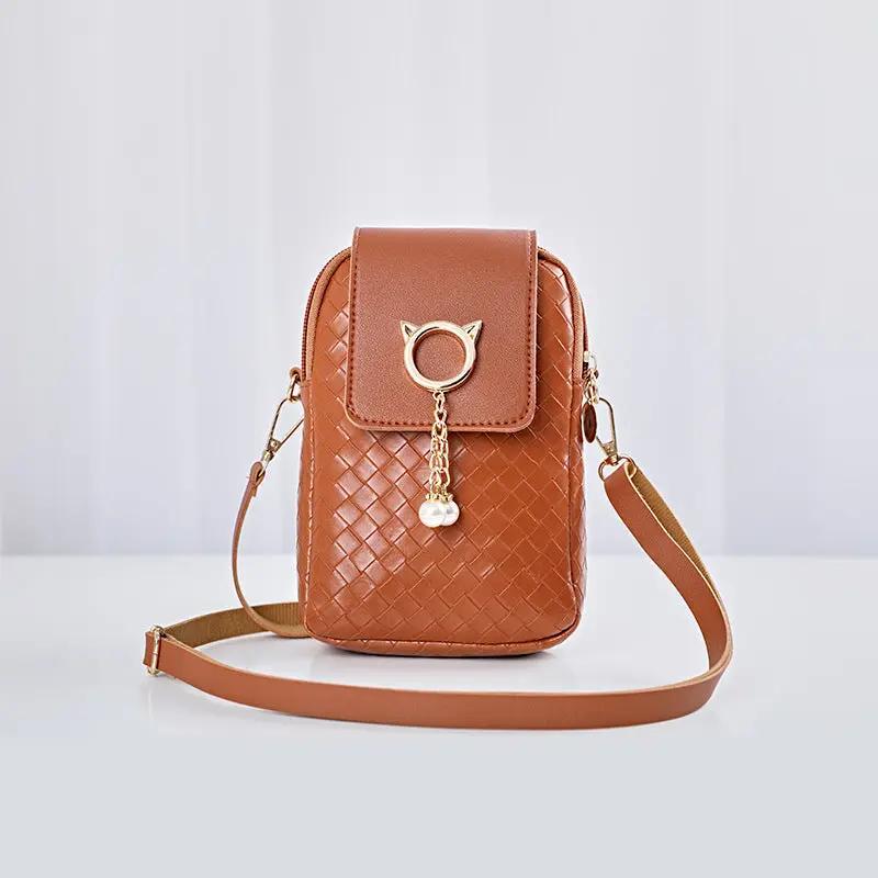 WILKYs0Mobile Phone Bags Women Woven Pearl Tassel Cover Type Crossbody Should
 Product information:
 


 Opening method: zipper
 
 Internal structure of the small bag: bill holder
 
 Bag shapes: square vertical section
 
 Applicable gender: f