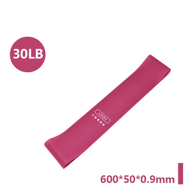 30LB red rose strength resistance band, 600x50x0.9mm.