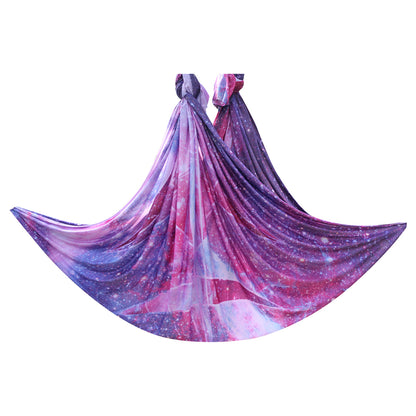 WILKYs0Home Color Gradient Aerial Yoga Hammock Fabric
 Product information:
 


 Fabric: High Density Nylon, good quality, comfortable and stretchy, perfect for yoga hammock swings.
 
 Size: 5m (5M x 2.8M). If you need