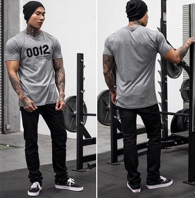 Sports Men's Short Sleeve T-shirt Muscle Fitness Clothes Training Basketball