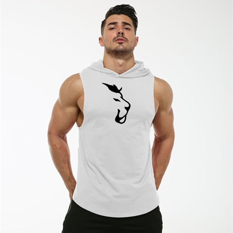 WILKYsHooded Sleeveless Vest Men's Fitness