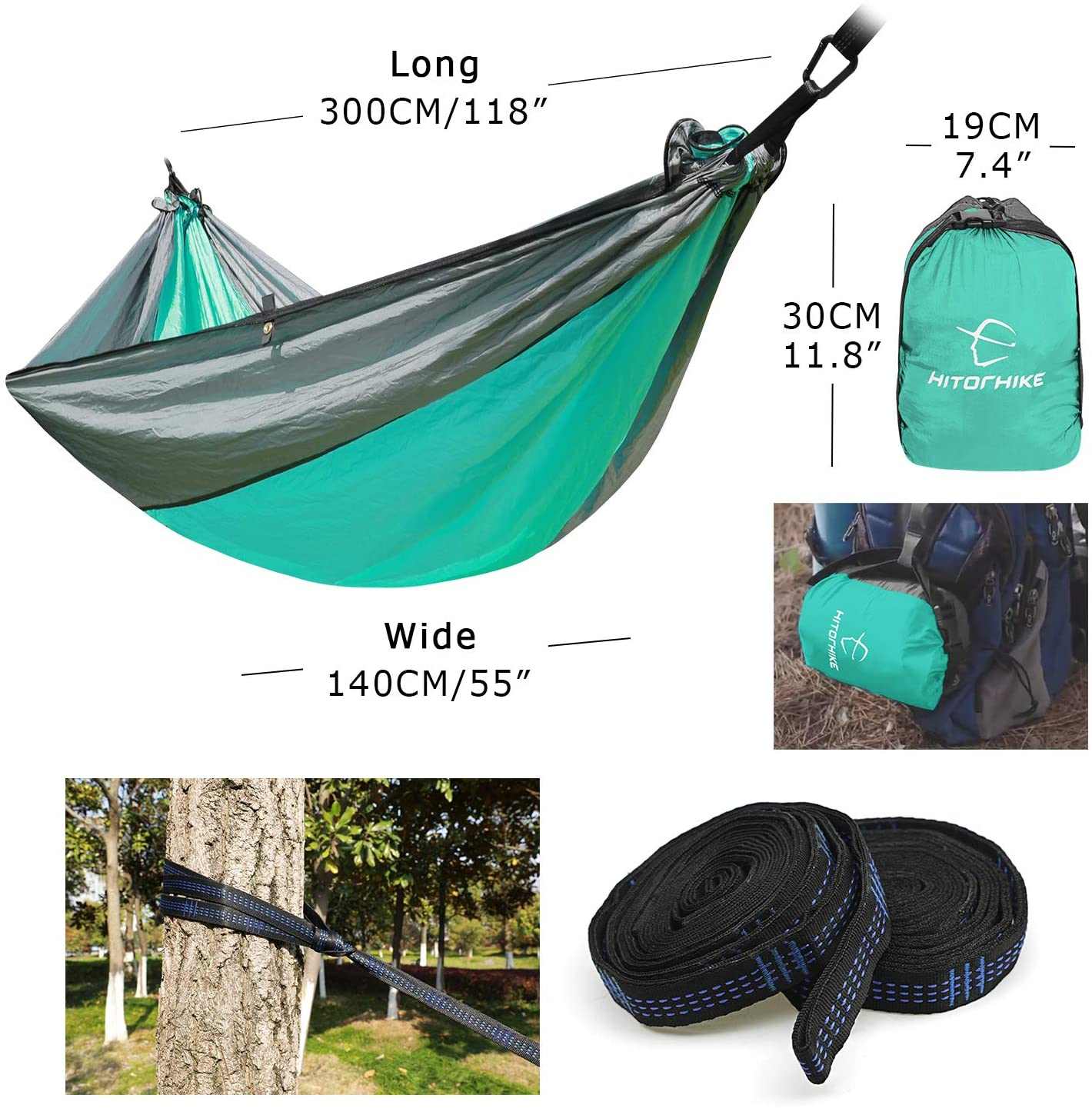 Backpacking Hammock - Portable Nylon Parachute Outdoor Double Hammock - WILKYs