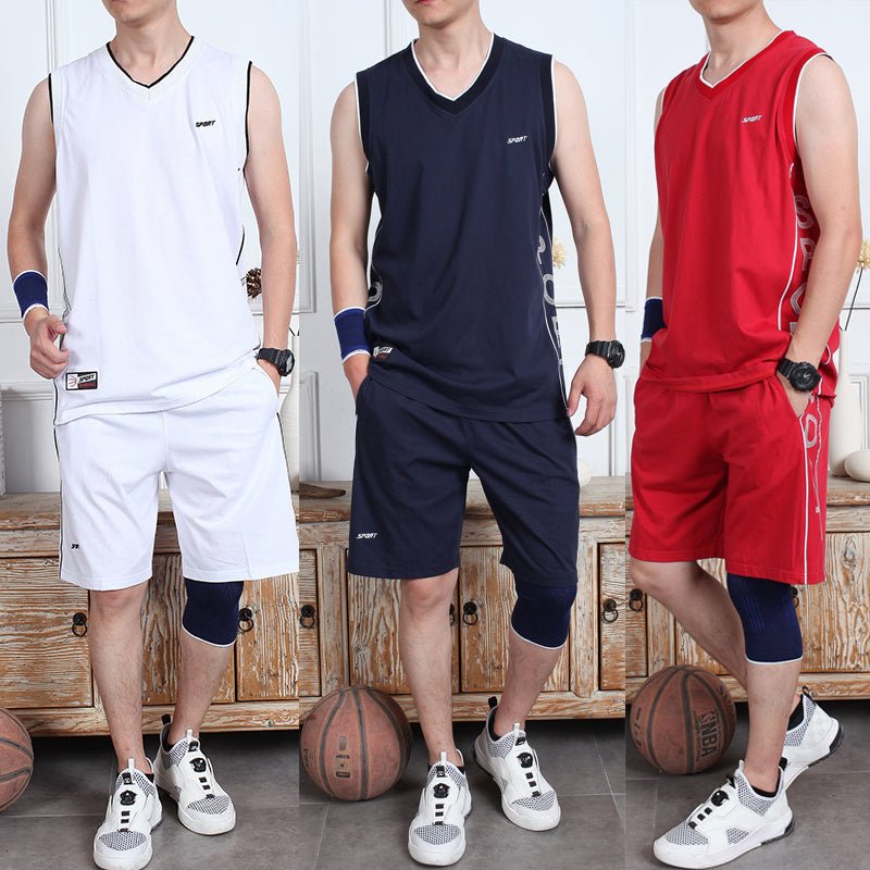 Basketball Sports Suit Men's Summer Casual Wear Sleeveless Thin Vest Running Suit Shorts Sportswear - WILKYs