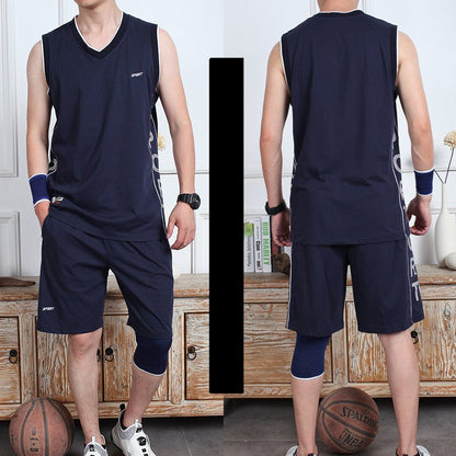 Basketball Sports Suit Men's Summer Casual Wear Sleeveless Thin Vest Running Suit Shorts Sportswear - WILKYs