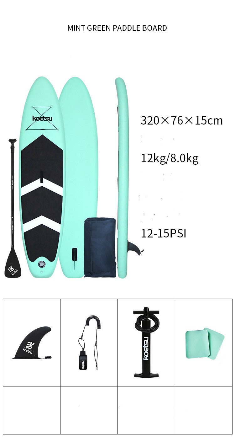 WILKYs0Paddleboard Standing Paddleboard Beginner Surfboard Water Ski Inflatab
 Product information:
 


 Product Category: Surfboard
 
 Material: PVC
 
 Applicable crowd: universal
 
 Air pump: Yes
 
 Hull material: ordinary PVC
 
 PVC thickn