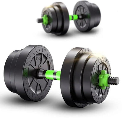 WILKYs0Detachable Fitness Equipment Home
 Product information:
 
 Material: Plastic/Metal


 Color: green
 
 Size: 10kg, 15kg, 20kg, 30kg, 40kg


 


 Packing list:

Metal dumbbell*1

 
 
 
 
 
 
