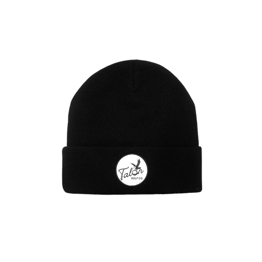 Black Beanie with Script Logo – 100% Cotton, Woven Patch - WILKYs