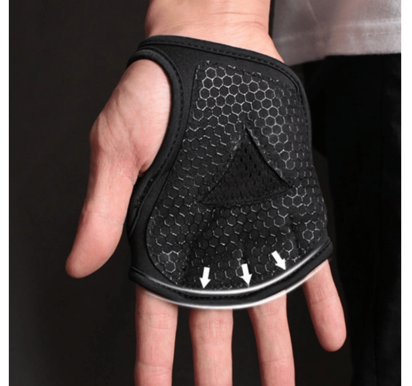 Black Breathable Weightlifting Sports Gym Half Finger Protector Gloves - WILKYs