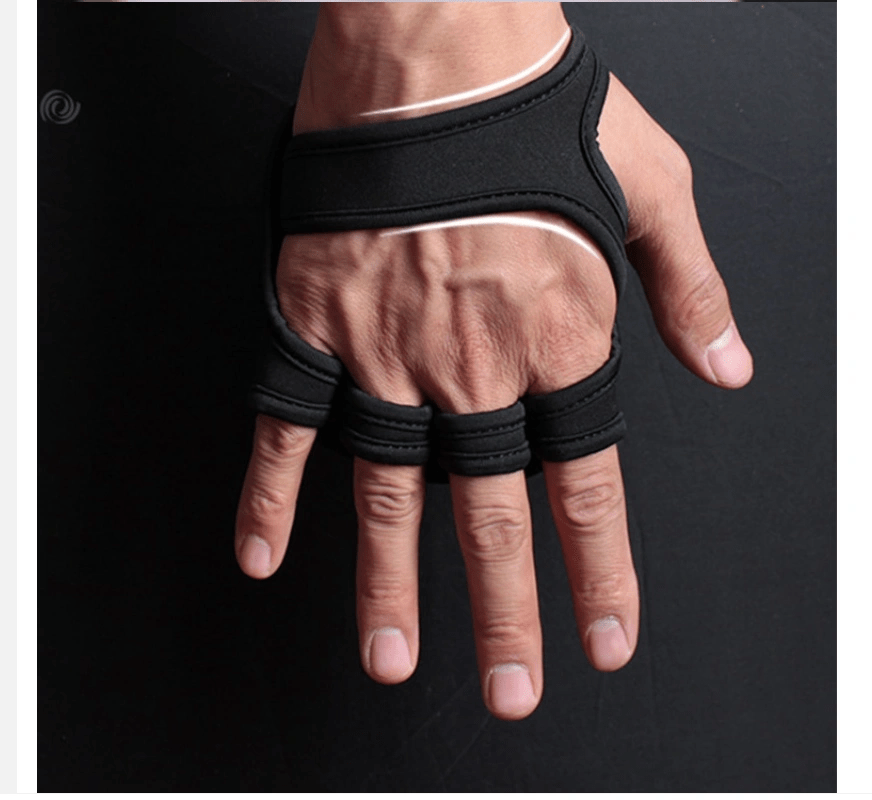 Black Breathable Weightlifting Sports Gym Half Finger Protector Gloves - WILKYs